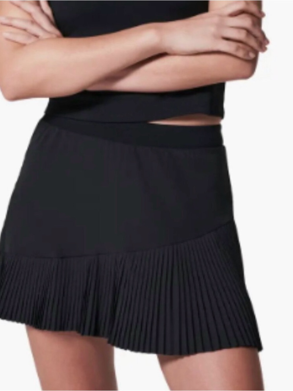 SPANX Yes Pleats Black Skort